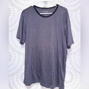 Daniel Buchler Men’s Short Sleeve Shirt 100% Peruvian Pima Cotton Large Gray